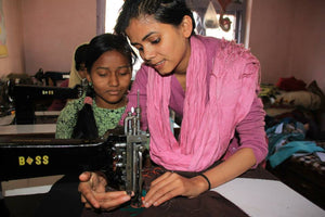 Local Nepalese woman's sewing handicrafts