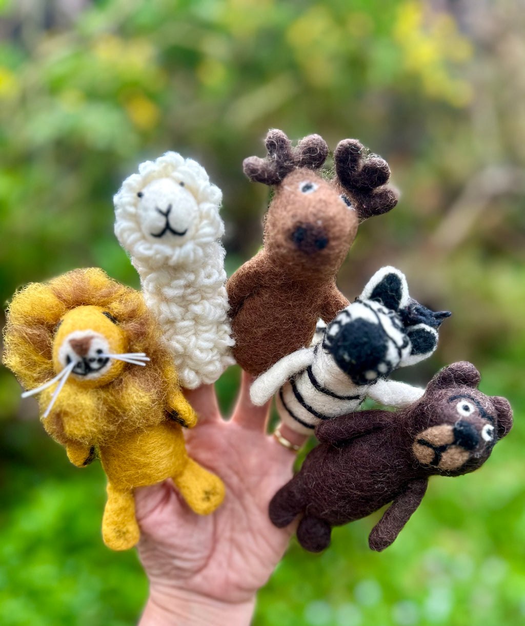 Felt Finger Puppets - Very Cranky Bear Character Set