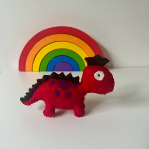 Felt Dino Toys - Red Dinosaur