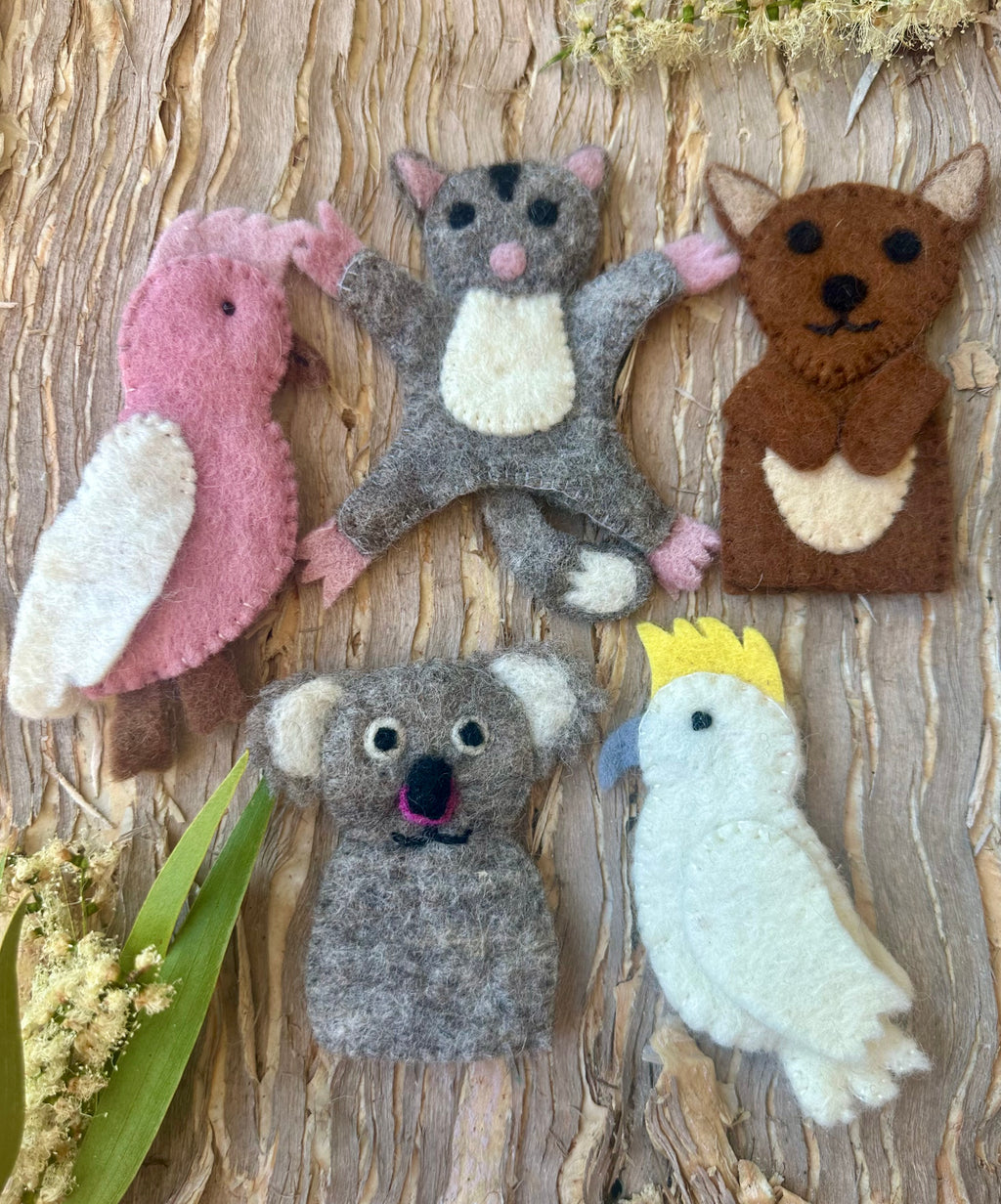 Felt Finger Puppets - Australian Animals Set