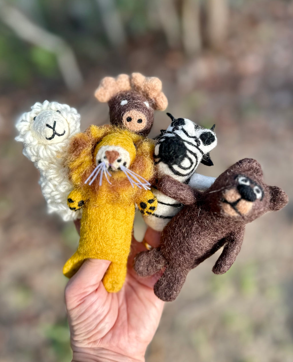 Felt Finger Puppets - Very Cranky Bear Character Set