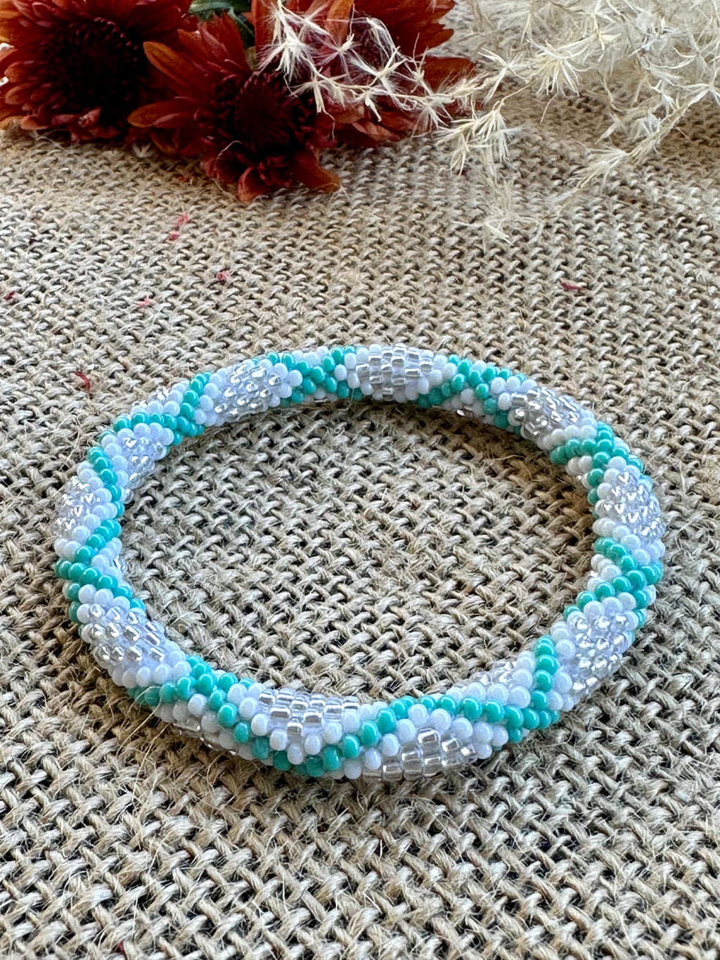 Seed Bead Roll on Bangle