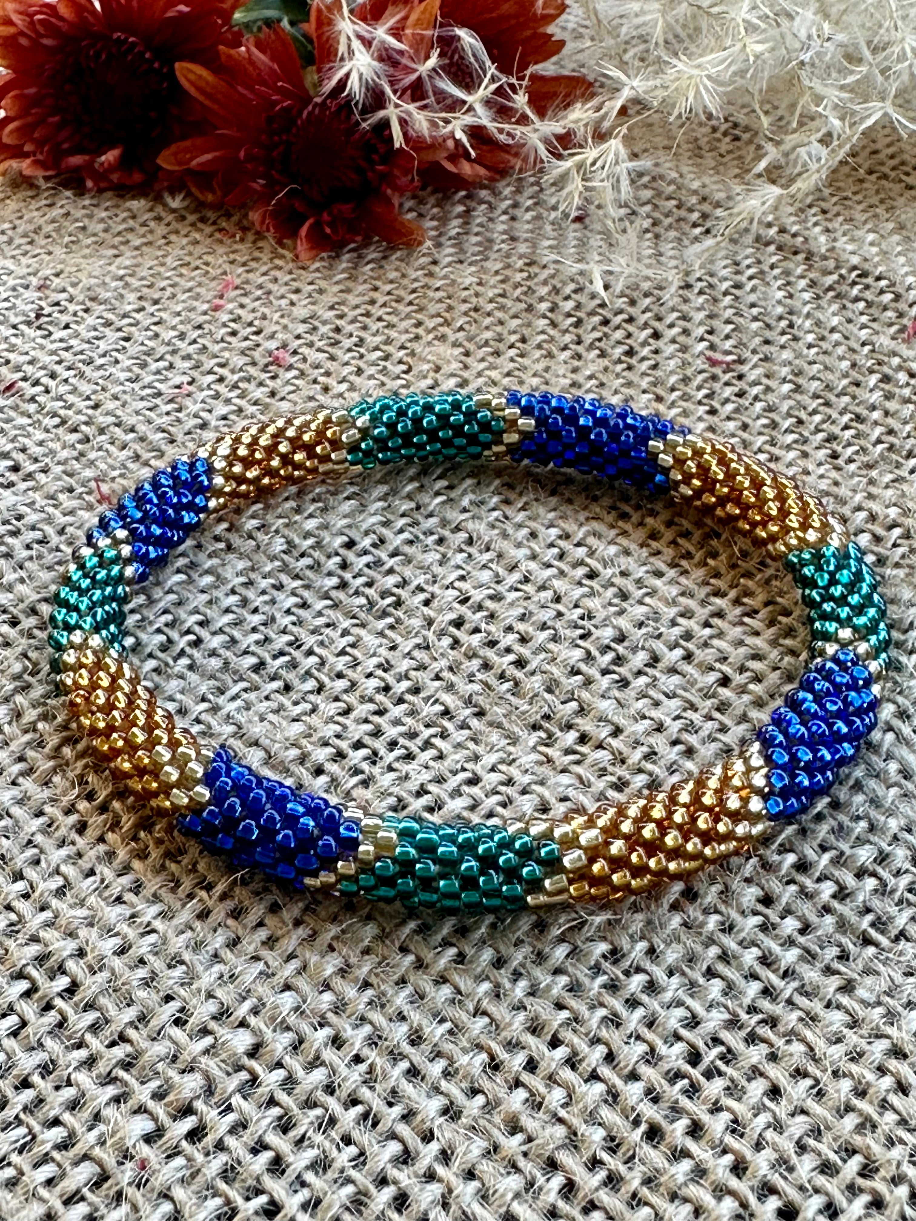 Seed Bead Roll on Bangle