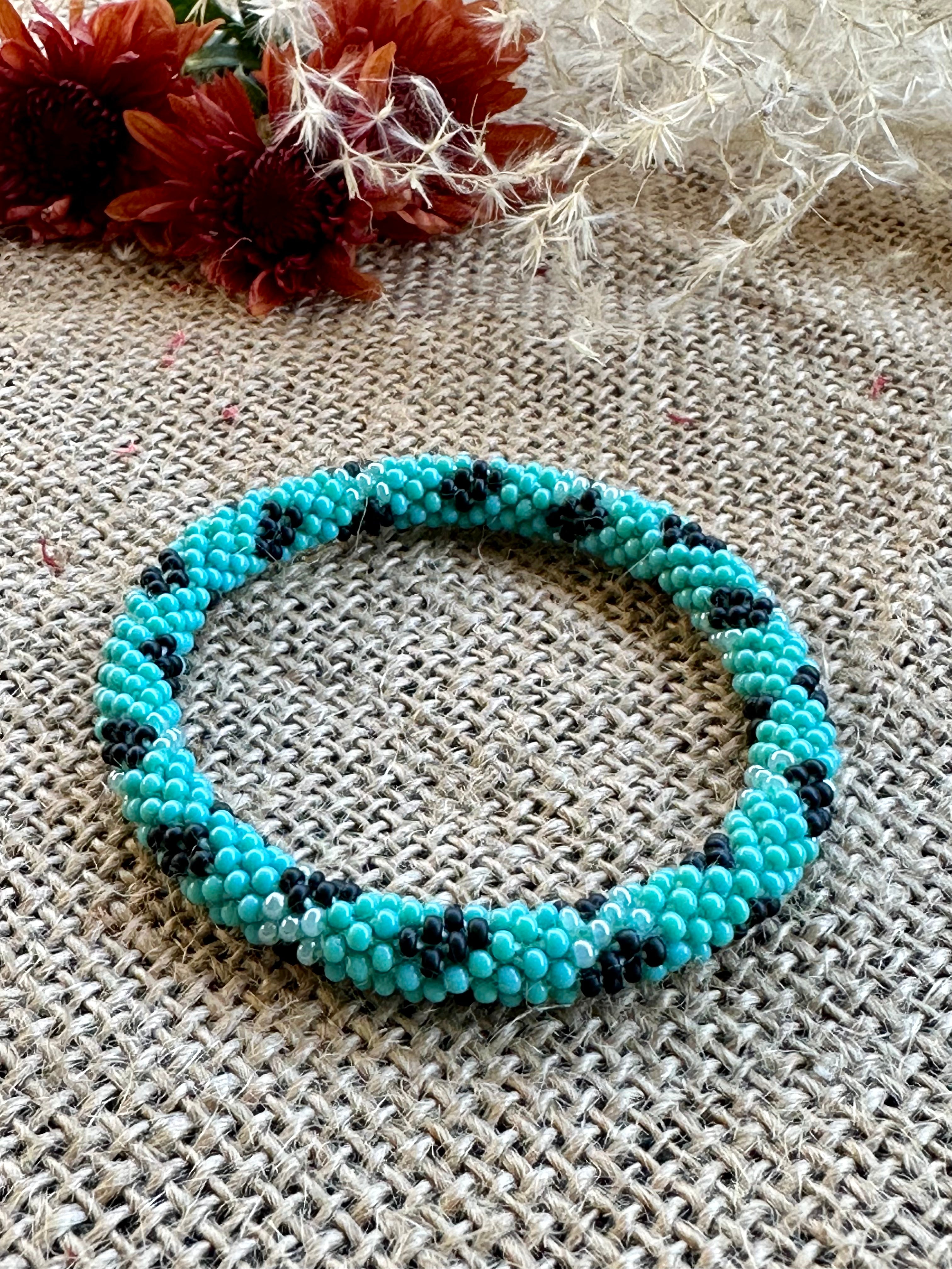 Seed Bead Roll on Bangle