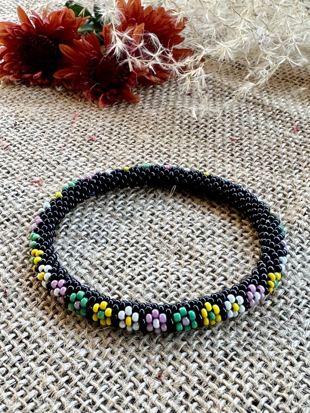 Seed Bead Roll on Bangle