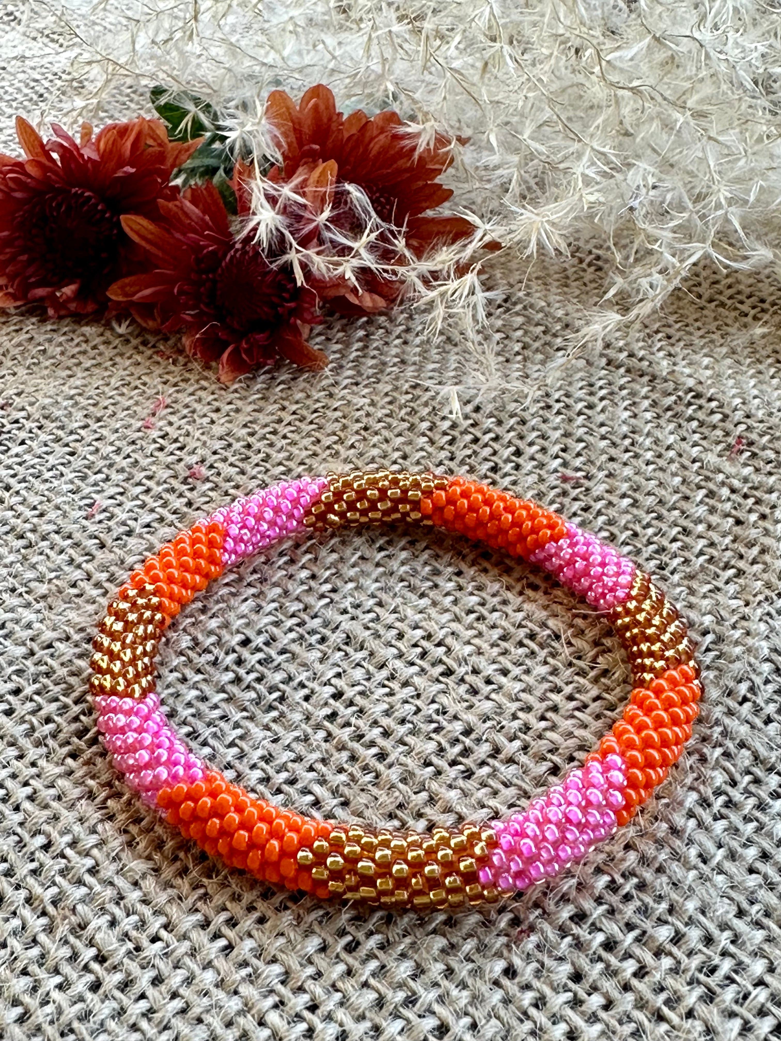 Seed Bead Roll on Bangle