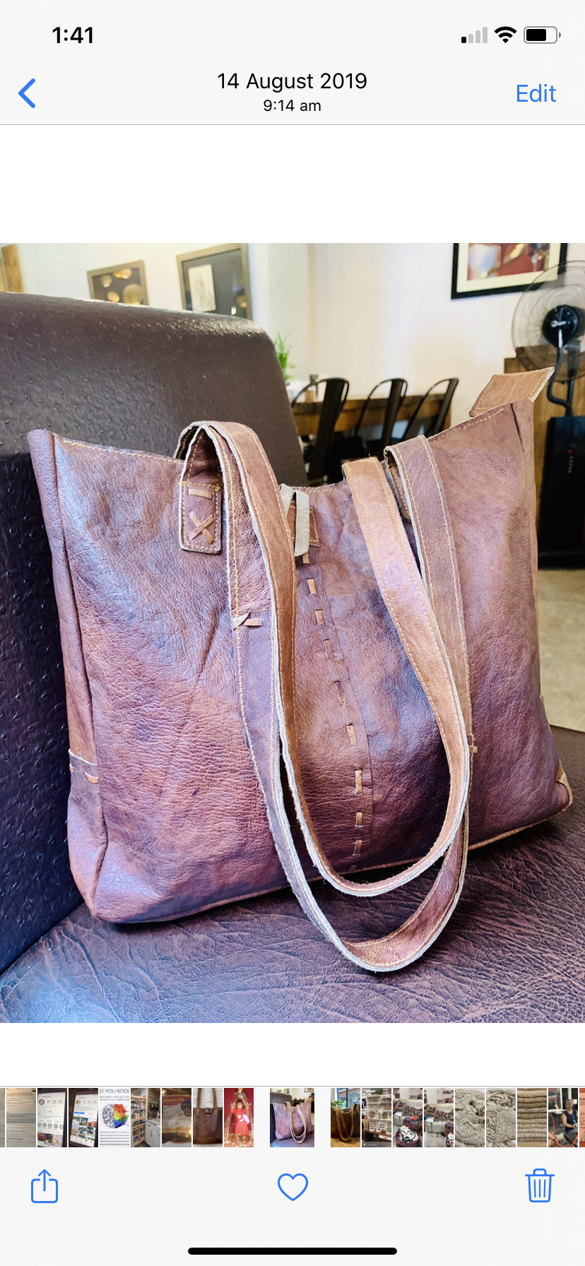Buffalo Leather Tote Bag