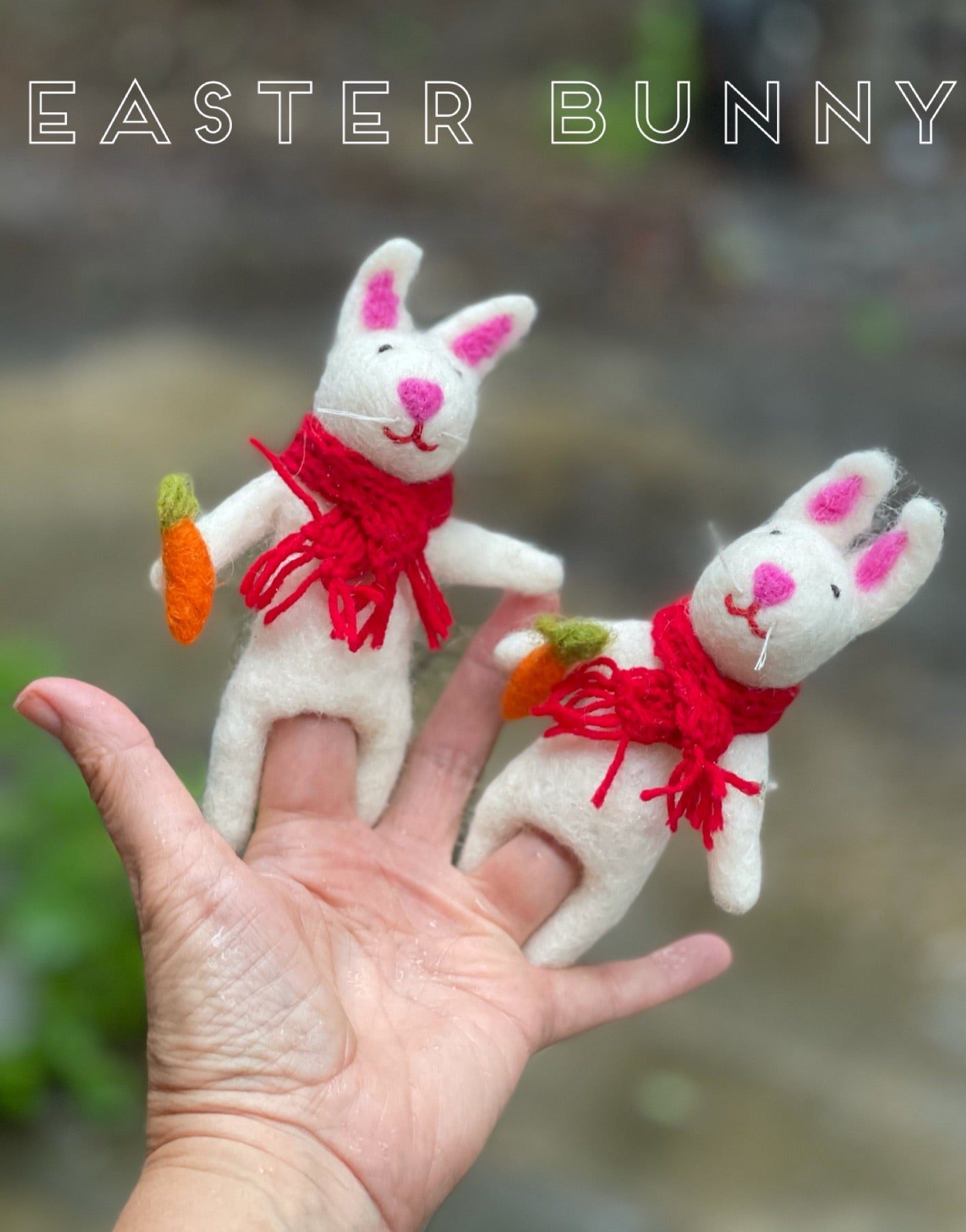 Felt Finger Puppets - Easter Bunny