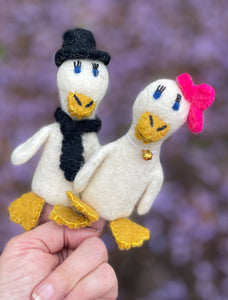 Felt Finger Puppets - Mr and Mrs Duck Set