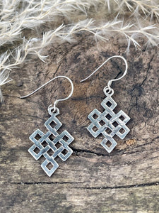 Sterling Silver Endless Knot Earrings