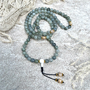 108 Bead Mala ~ Labradorite & Lotus Seed