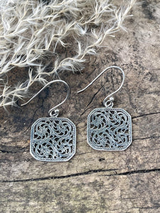 Sterling Silver Nautilus Mandala Earrings